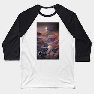 Moonlit Waves Ocean Dream Art Baseball T-Shirt